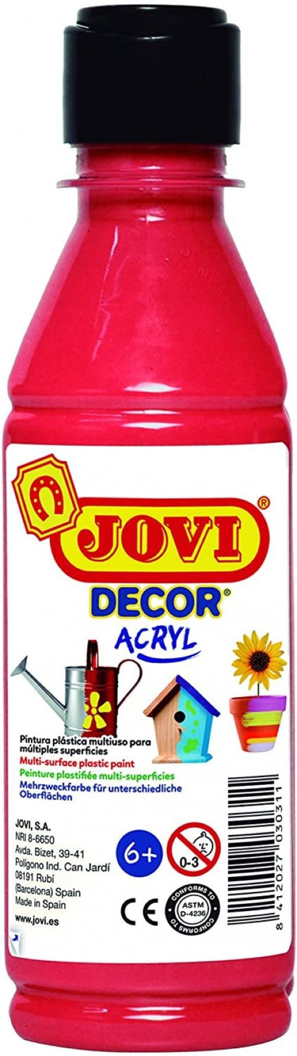 BOTE PINTURA JOVIDECOR ACRYL BERMELLON 250ML