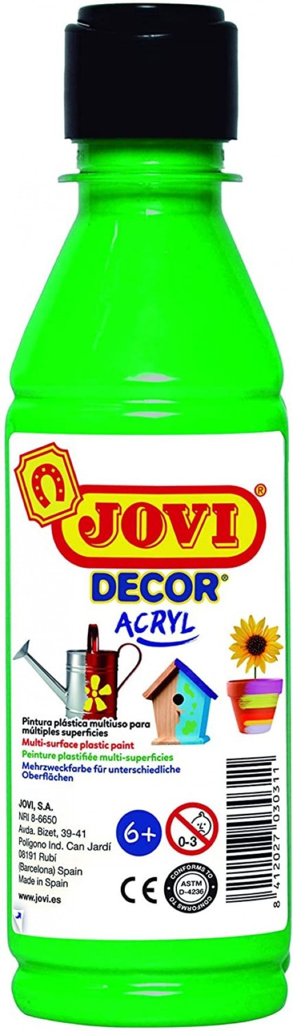BOTE PINTURA JOVIDECOR ACRYL VERDE MEDIO 250ML