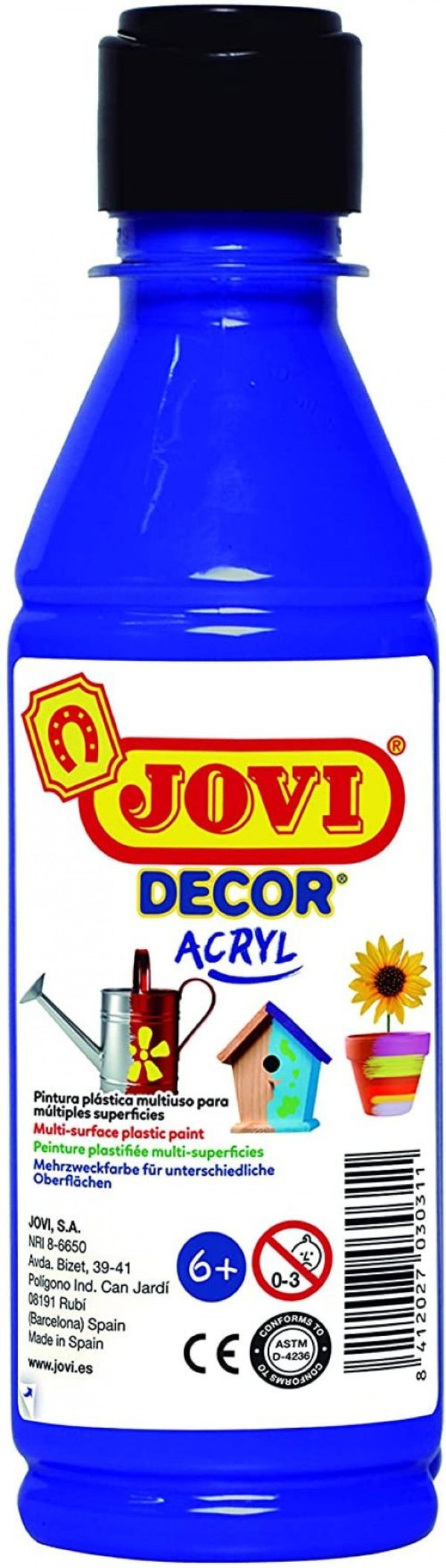 BOTE PINTURA JOVIDECOR ACRYL AZUL ULTRA 250ML