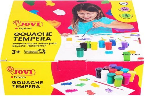 Estuche 12 botes pintura dedos jovi 15ml colores surtidos