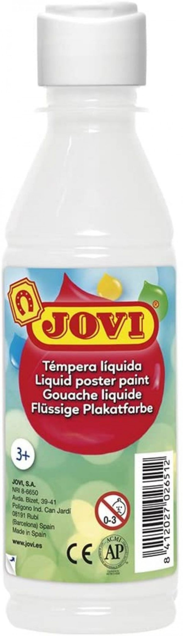 BOTE TEMPERA LIQUIDA JOVI 250ML BLANCO