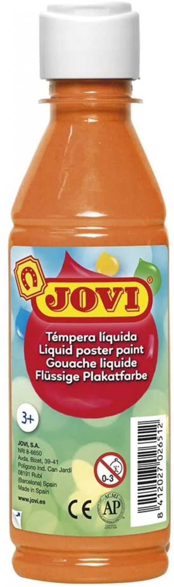 BOTE TEMPERA LIQUIDA JOVI 250ML NARANJA
