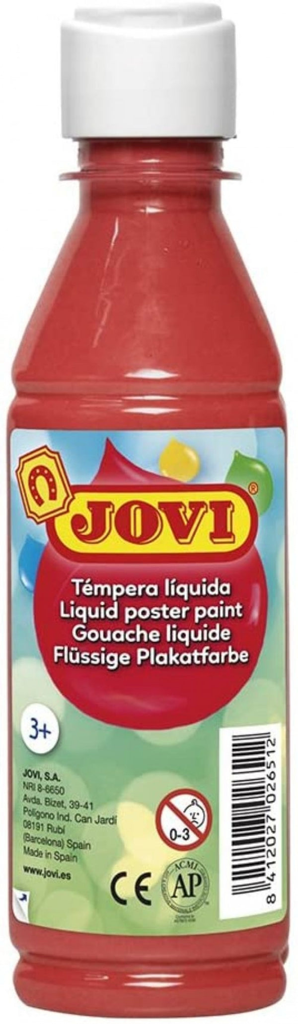 BOTE TEMPERA LIQUIDA JOVI 250ML BERMELLON