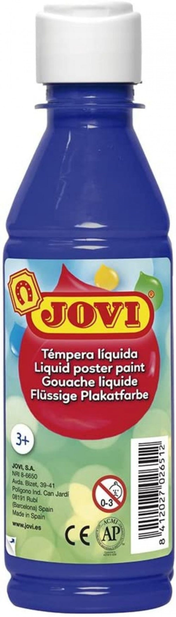 BOTE TEMPERA LIQUIDA JOVI 250ML AZUL ULTAMAR