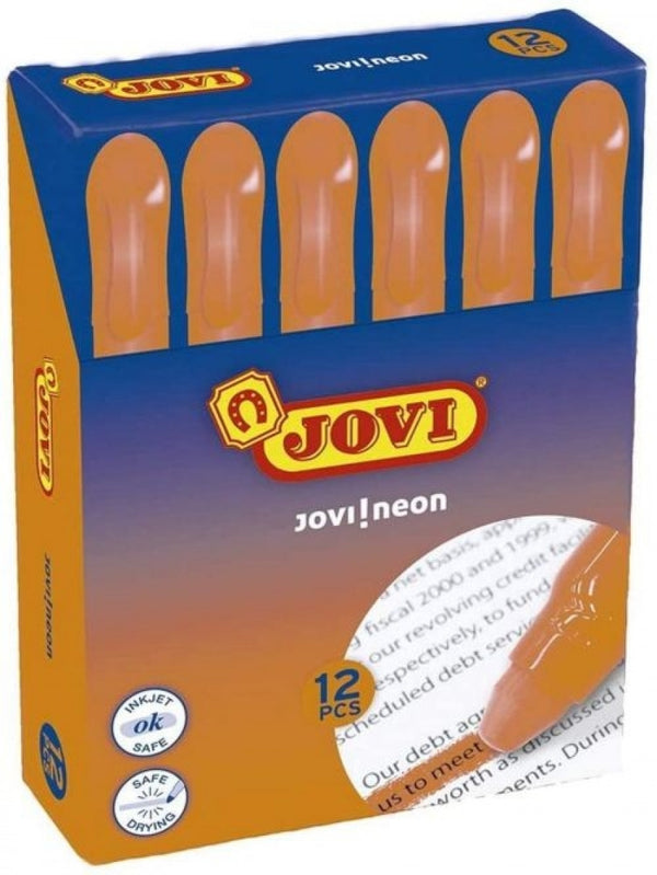 C/12 MARCADORES FLUORESCENTES CERA GEL NARANJA