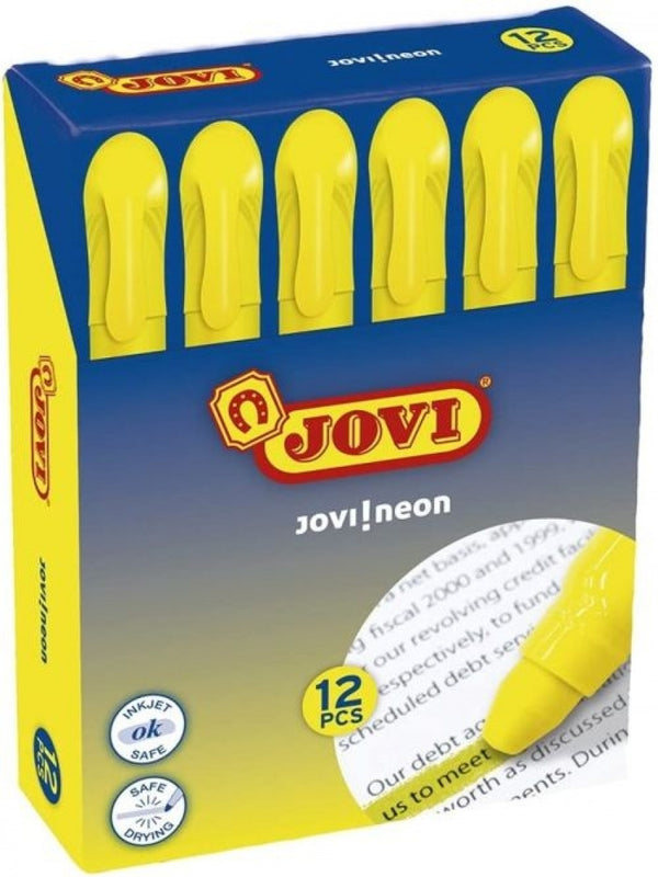 C/12 MARCADORES FLUORESCENTES CERA GEL AMARILLO