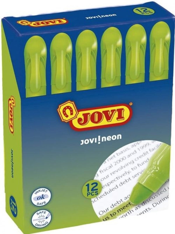 C/12 MARCADORES FLUORESCENTES CERA GEL VERDE