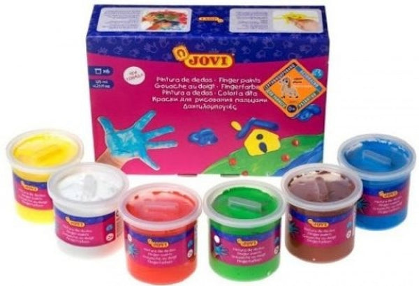 ESTUCHE 6 BOTES PINTURA DEDOS 125ML COL/SURT.