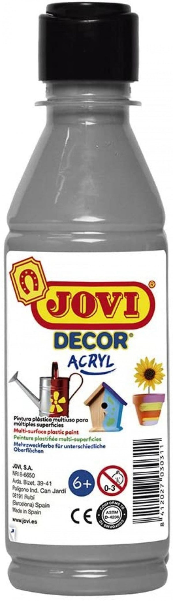 BOTE PINTURA JOVIDECOR ACRYL PLATA 250ML