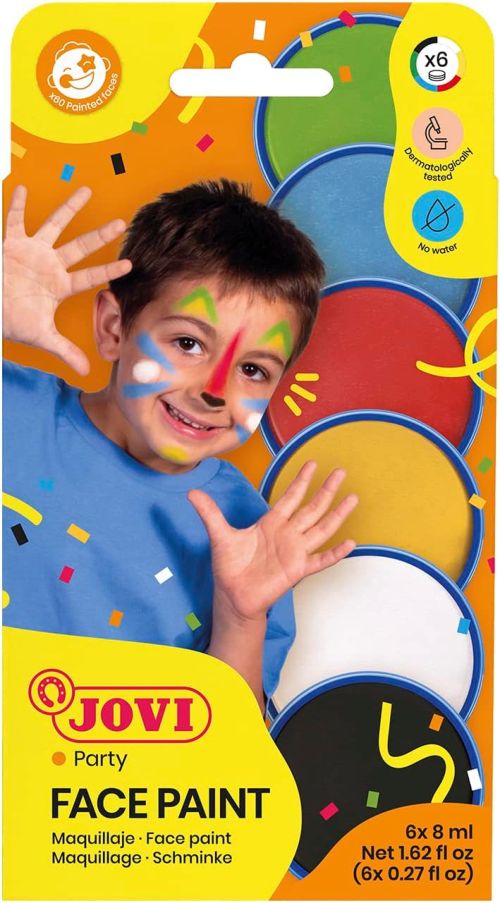 ESTUCHE 6 BOTES PINTURA FACIAL JOVI 8ML COLORES SURTIDOS