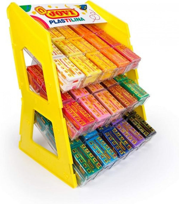 Expositor 180 tacos plastilina jovi 70s 50g. colores surtidos
