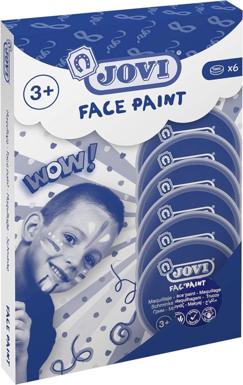 ESTUCHE 6 BOTES DE PINTURA FACIAL 8ML COLOR AZUL OSCURO