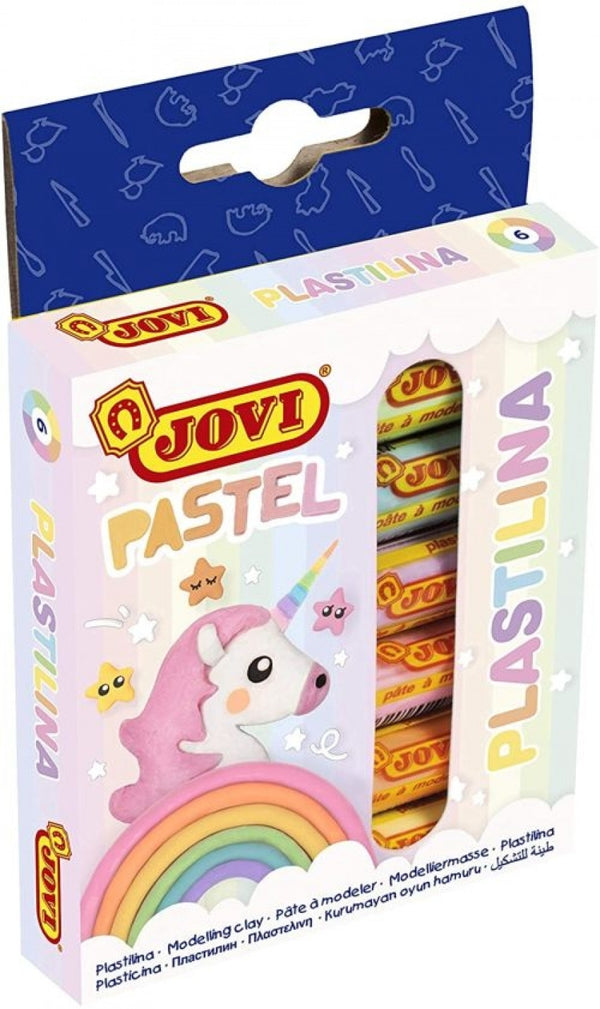 ESTUCHE 6 BARRAS PLASTILINA JOVI 15G. COLORES PASTEL SURTID