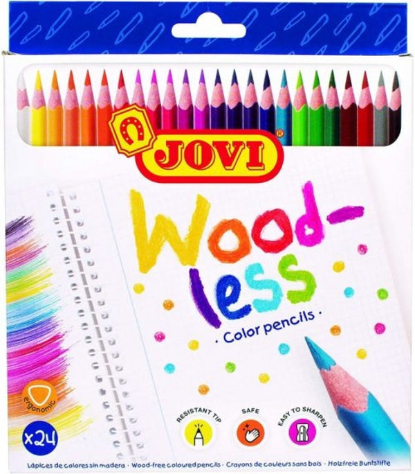 Estuche 24 lapices de colores jovi woodless surtidos