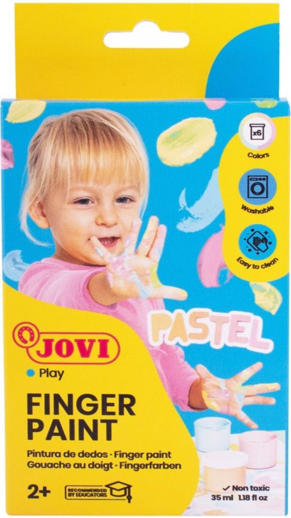 Estuche 6 botes pintura dedos jovi 35ml colores pastel