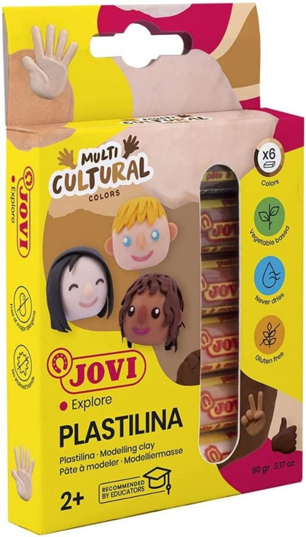 Estuche 6 barras plastilina jovi 15g. colores multicultural