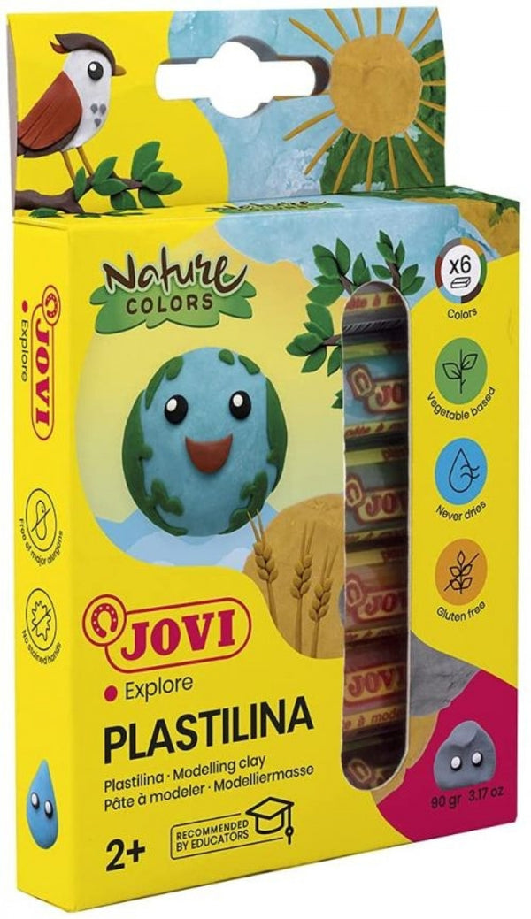 ESTUCHE 6 BARRAS PLASTILINA JOVI 15G. COLORES NATURE