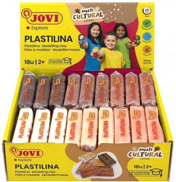 C/18 tacos plastilina jovi 70 pequeña 50g. colores multicultural