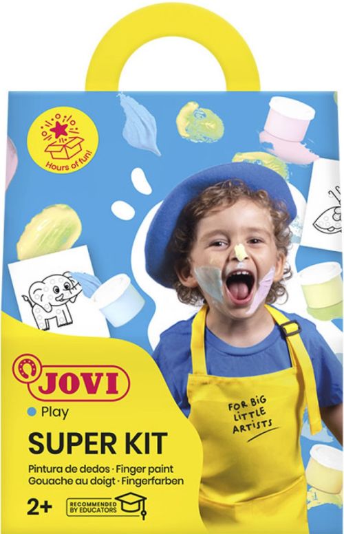 Set 4 botes pintura dedos jovi 35ml colores pastel + 20 plantillas