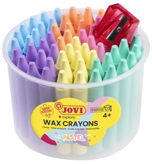 Bote 60 ceras jovicolor colores pastel + 1 sacapuntas