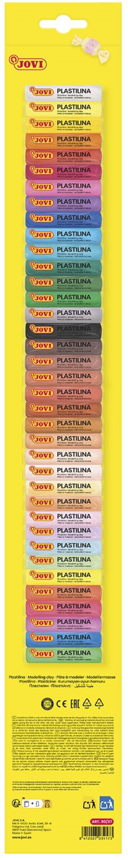 PLASTILINA VEGETAL ESTUCHE 37 BARRAS 15G COLORES SURTIDOS