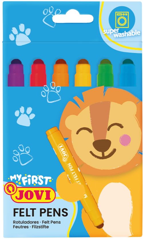 Estuche 6 rotuladores jovi colores surtidos my first felt pen