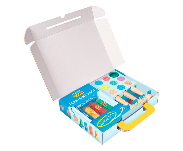 Kit de modelaje con estampadores de madera my first plastilina baby