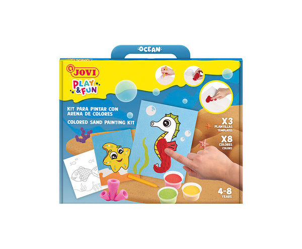 Kit pinta con arena de colores animales marinos play &.fun