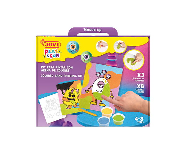 Kit pinta con arena de colores monstruos divertidos play &.fun