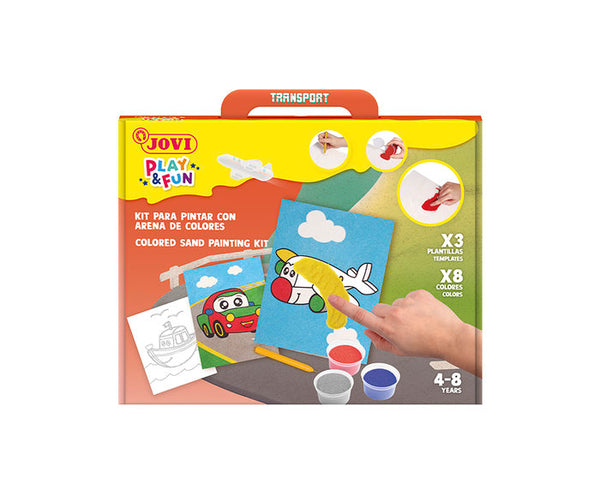 Kit pinta con arena de colores vehículos play &.fun