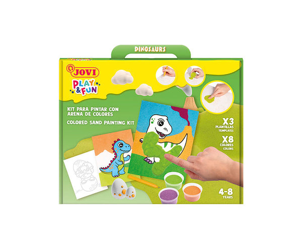 Kit pinta con arena de colores dinosaurios play &.fun