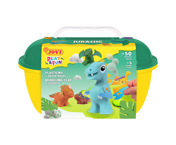 Cofre de plastilina jurassic con complementos y recortables