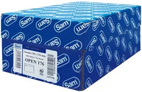 C/500 sobre autoadhesivo con tira de silicona normalizado open 176 (20x176) offset blanco 90g.