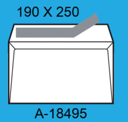 C/250 SOBRE BLANCO 190X250MM CUARTILLA PROLONGADA AUTODHESIVO SAM