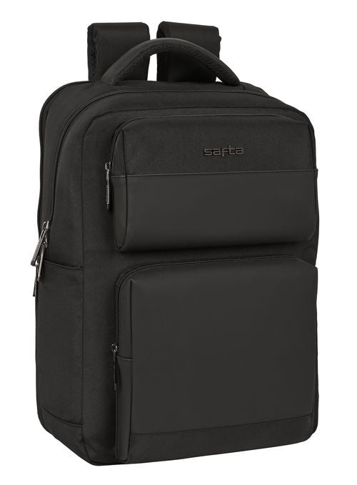MOCHILA 2 BOLSILLOS PORTATIL 15,6''+USB SAFTA BUSINESS BLACK 31x44x13cm