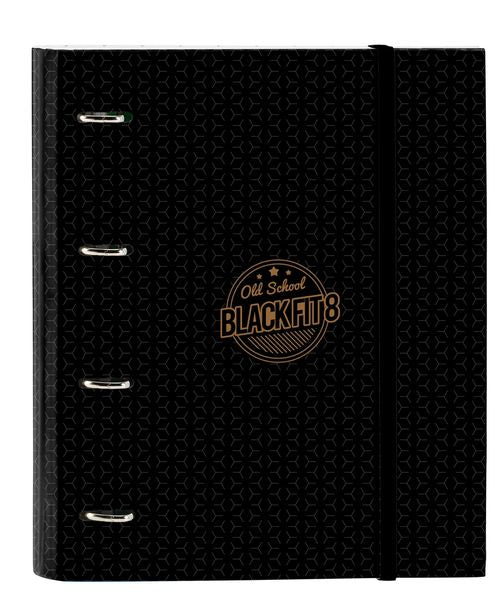 CARPETA 4 ANILLAS 35MM CON RECAMBIO BLACKFIT8 OLD SCHOOL 27x32x3,5cm
