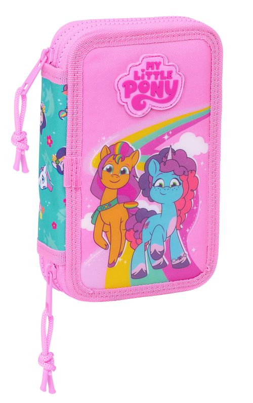 PLUMIER DOBLE PEQUEÑO 28 PIEZAS MY LITTLE PONY MAGIC 12,5x19,5x4CM