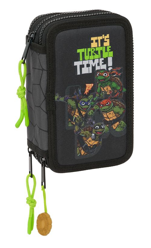 PLUMIER TRIPLE 36 PIEZAS TORTUGAS NINJA 12,5x19,5x5,5CM