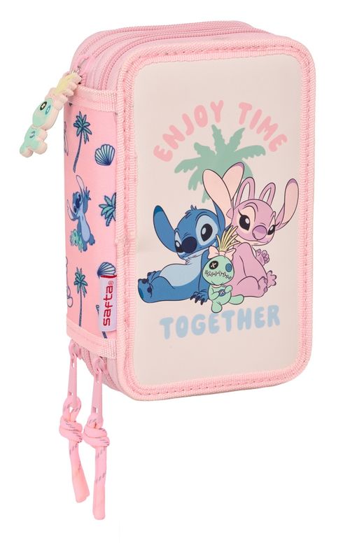 PLUMIER TRIPLE 37 PIEZAS STITCH BEACH 12,5x19,5x5,5cm