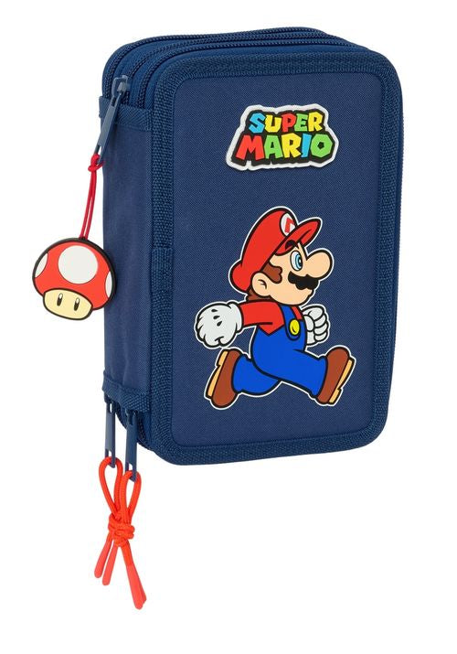 PLUMIER TRIPLE 37 PIEZAS SUPER MARIO TRICK 12,5x19,5x5,5cm