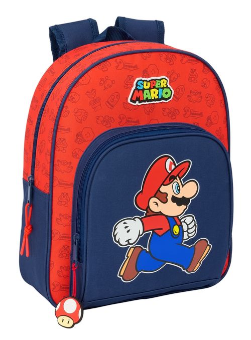 MOCHILA INFANTIL ADAPTABLE CARRO SUPER MARIO TRICK 28x34x10cm