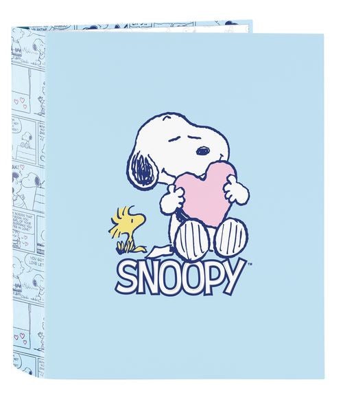 CARPETA FOLIO 4 ANILLAS 35MM LOMO ANCHO SNOOPY LOVE 27x33x6cm