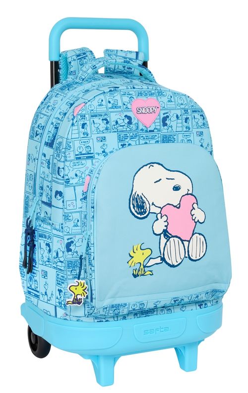 MOCHILA GRANDE CON RUEDAS COMPACT EXTRAIBLE SNOOPY LOVE 33x45x22cm