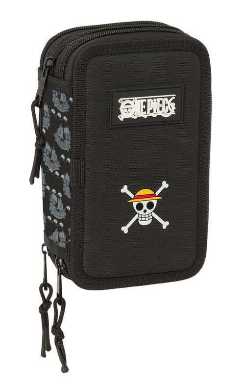 PLUMIER TRIPLE 37 PIEZAS ONE PIECE PIRATES 12,5x19,5x5,5cm