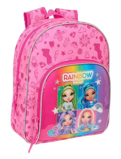MOCHILA INFANTIL ADAPTABLE CARRO RAINBOW HIGH SHINE 28x34x10cm
