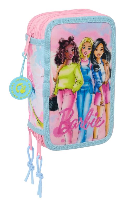 PLUMIER TRIPLE 37 PIEZAS BARBIE PAINTERLY 12,5x19,5x5,5cm