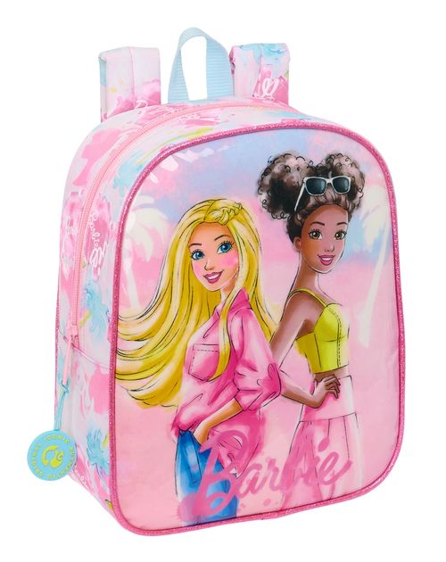 MOCHILA GUARDERIA ADAPTABLE CARRO BARBIE PAINTERLY 22x27x10cm