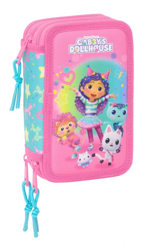 PLUMIER TRIPLE 37 pcs GABBY'S DOLLHOUSE CONFETTI 12,5x19,5x5,5cm