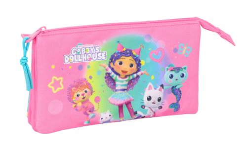 PORTATODO TRIPLE GABBY'S DOLLHOUSE CONFETTI 22x12x3cm