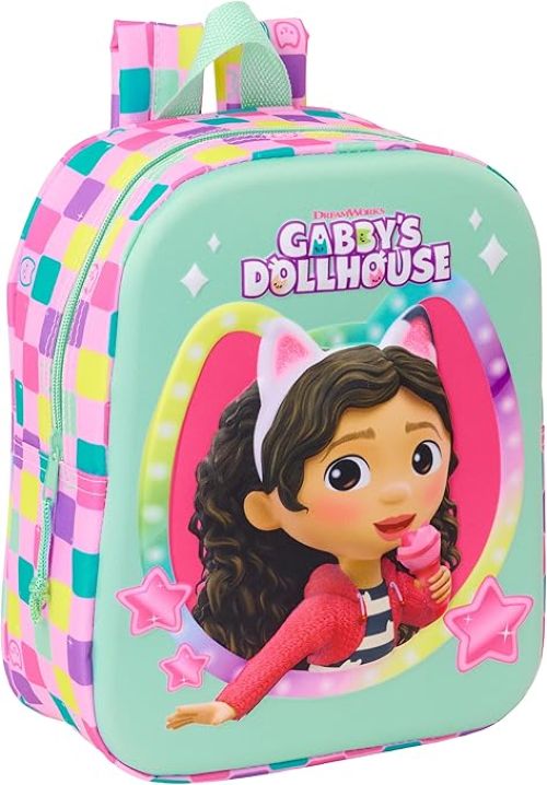 MOCHILA GUARDERIA 3D GABBY'S DOLLHOUSE 3D 22x27x10cm